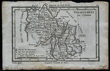 1793 - Isère - Carta Molto Antica - Dipartimento Francese - Incisione Antica