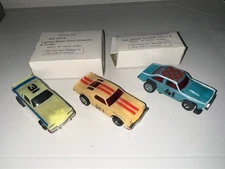 Lot Of 3 Glow-in-the Dark Vintage 1977 Ideal TCR Slotless Slot Cars 
