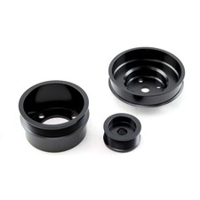 1979-1993 Ford 5.0l Steel Serpentine 20 Underdrive Pulley Set Black