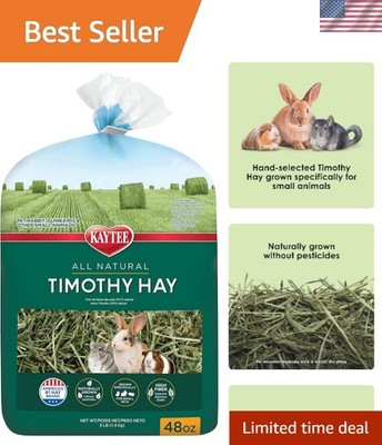 Kaytee Timothy Hay 3lb - Ideal Nutrition for Small Animals, All-Natural & Safe