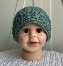 Crochet Toddler Headband Ear Warmer Green Handmade Cozy Soft