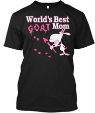 Best Goat Mom Worlds T-Shirt Made in the USA Size S to 5XL