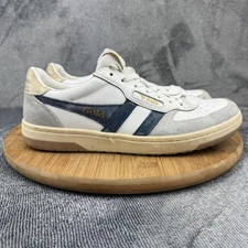 Gola Hawk Shoes Womens Size 9 White Navy Suede Retro Trainers Leather CLB336