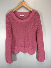 Los Angeles Atelier & Other Stories Chunky Knit Jumper Sweater Size M Pink UK 12