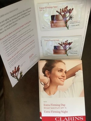 New Clarins Extra-Firming Day SPF 15 & Night Set Sample LOT OF 10