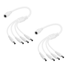 12V DC Power Splitter Cable 1 to 4 Way Y Adapter 5.5x2.1mm CCTV Camera 2 Pack