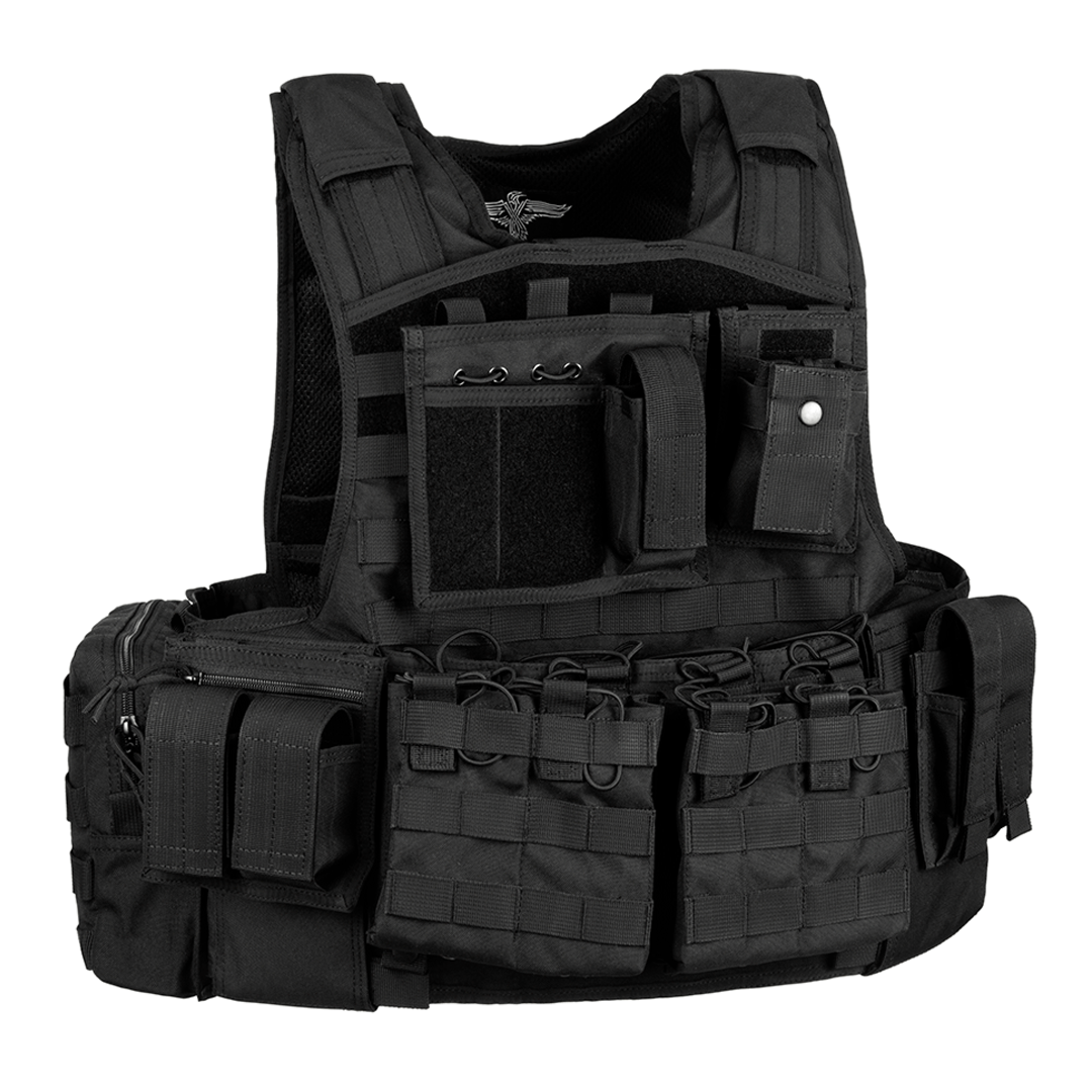 Invader Action Gear Mod Carrier Combo Molle Vest SAPI Black Airsoft Security