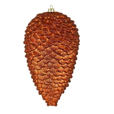 Vickerman 7" Pinecone Christmas Ornaments in Matte/Glitter Copper (Set of 4)