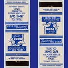 Vintage 1930's-1940's Matchcover James Café 815 Main Street Downtown Martinez CA — photo 1