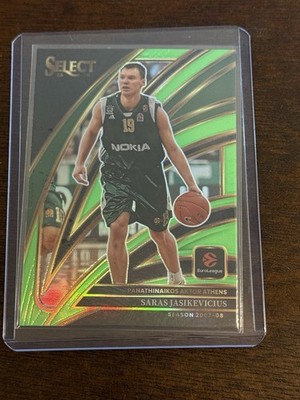 2025-26 Panini Prizm Euroleague Saras Jasikevicius Lime Green Prizm #42/75
