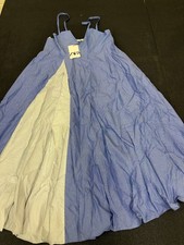 ZARA Blue Sundress with White Stripes – Size M – 100% Cotton