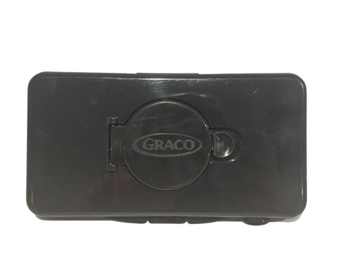 Vintage Graco Baby Wipes Container Travel Sz Black Translucent Refillable EMPTY