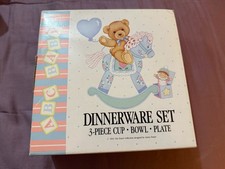 Vintage 1992 Dinnerware Set 3-Piece Cup Bowl Plate zac Designs Toddler  NEW 