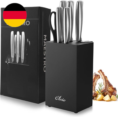 Maestro 6-Teiliges Küchenmesser-Set Mit Schwarzem Messerblock | Kochmesser Set U