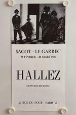 Jacques HALLEZ Poster 1976 Exhibition Galerie Sagot-le-Garrec - Paris