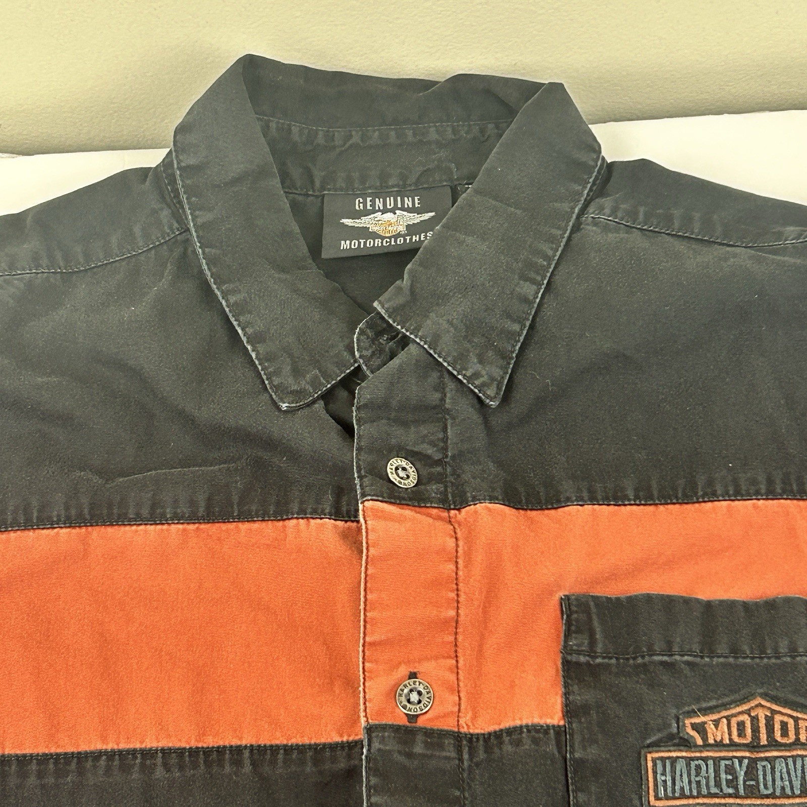 Harley Davidson Copperblock Button Down Woven Log… - image 8