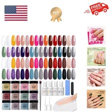 Dip Powder Nail Kit 32 Colors, Brown Nude Red Glitter Nail Dipping Powder Sta...