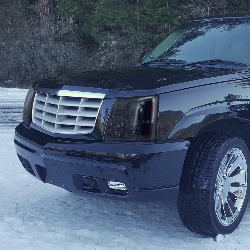 Fits 2002-2006 Cadillac Escalade LED Halo Smoke Projector Headlights Headamps Foto 2 de 4