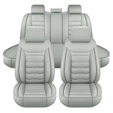 For Honda CR-V CRV Full Set Car Seat Covers Leather Front Rear Protector Gray