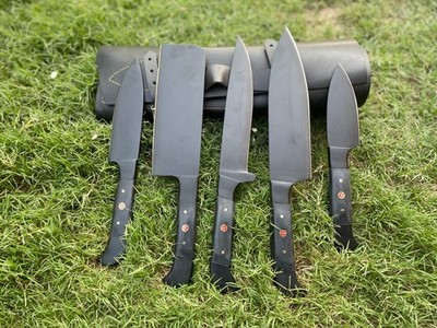 5-Piece Hand Forged Stainless Steel Chef Knife Set - Professional Kitchen Knives