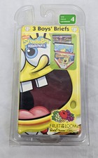 VINTAGE SpongeBob SquarePants slip intimo ragazzo taglia 4 - NUOVO NUOVO CON SCATOLA confezione da 3
