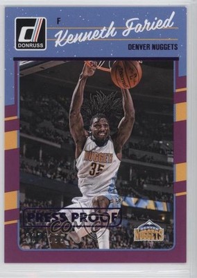 2016-17 Panini Donruss Press Proof Purple 117/199 Kenneth Faried #86 6k8