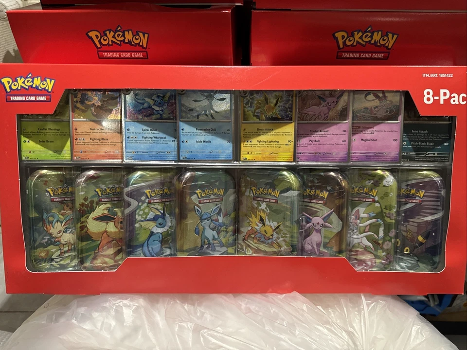 Pokemon TCG Prismatic Evolutions Costco Mini Tins 8er Pack - Neu & Sealed, US - Bild 2 von 2