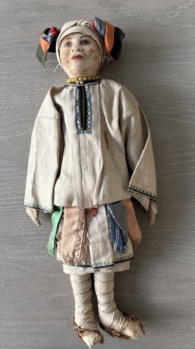 Very Rare Antique Russian Artelle Cloth Mordvaka Doll