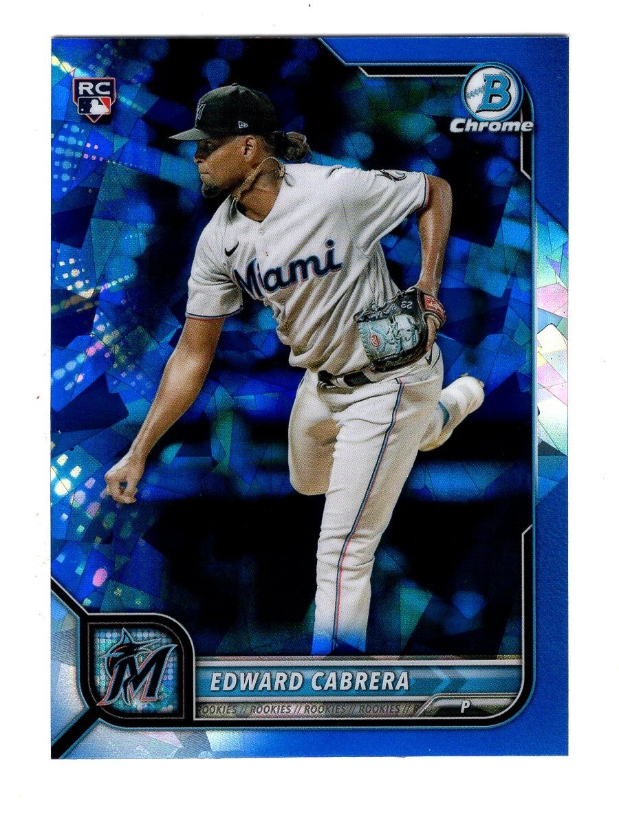 2022 BOWMAN CHROME SAPPHIRE #44 EDWARD CABRERA RC MARLINS