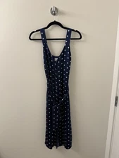 CAMI NYC Freddie Polka Dot Midi Dress Navy Size S