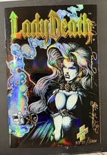Lady Death II #1 1995 Triple Signed Pulido Hughes Jensen 3371/5000 COA