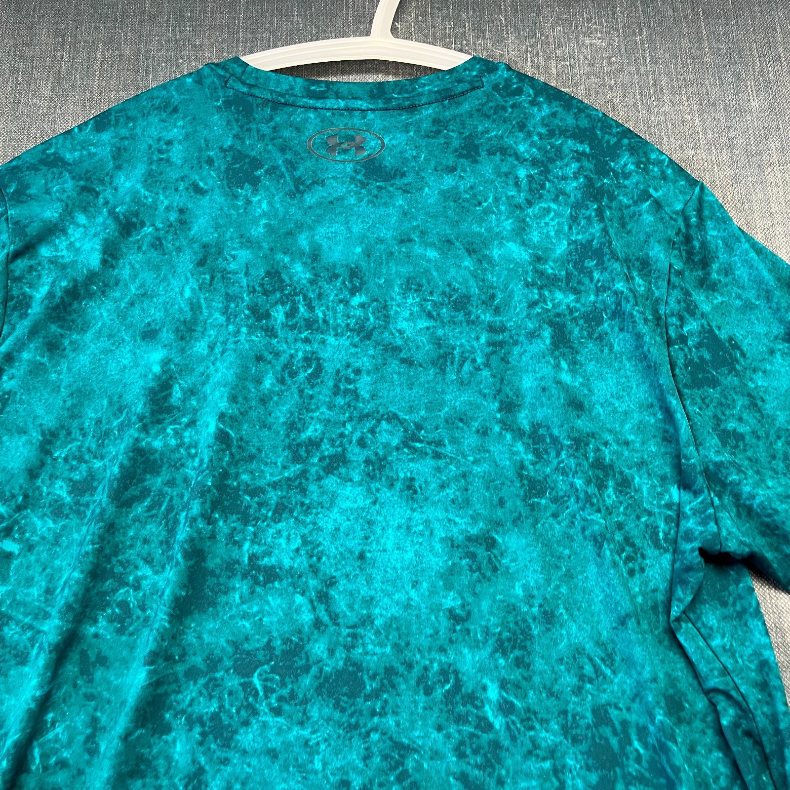 Under Armour Rush Men's T-Shirt Size L Teal Marble Graphic Short Sleeve Workout thumbnail 9