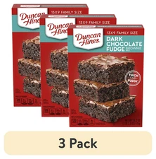 (3 pack) Duncan Hines dark chocolate Fudge Brownie Mix, 18.2 oz....