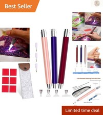 Durable LED Diamond Dot Painting Pens - 3pcs Kit with Ergonomic Design  Storage