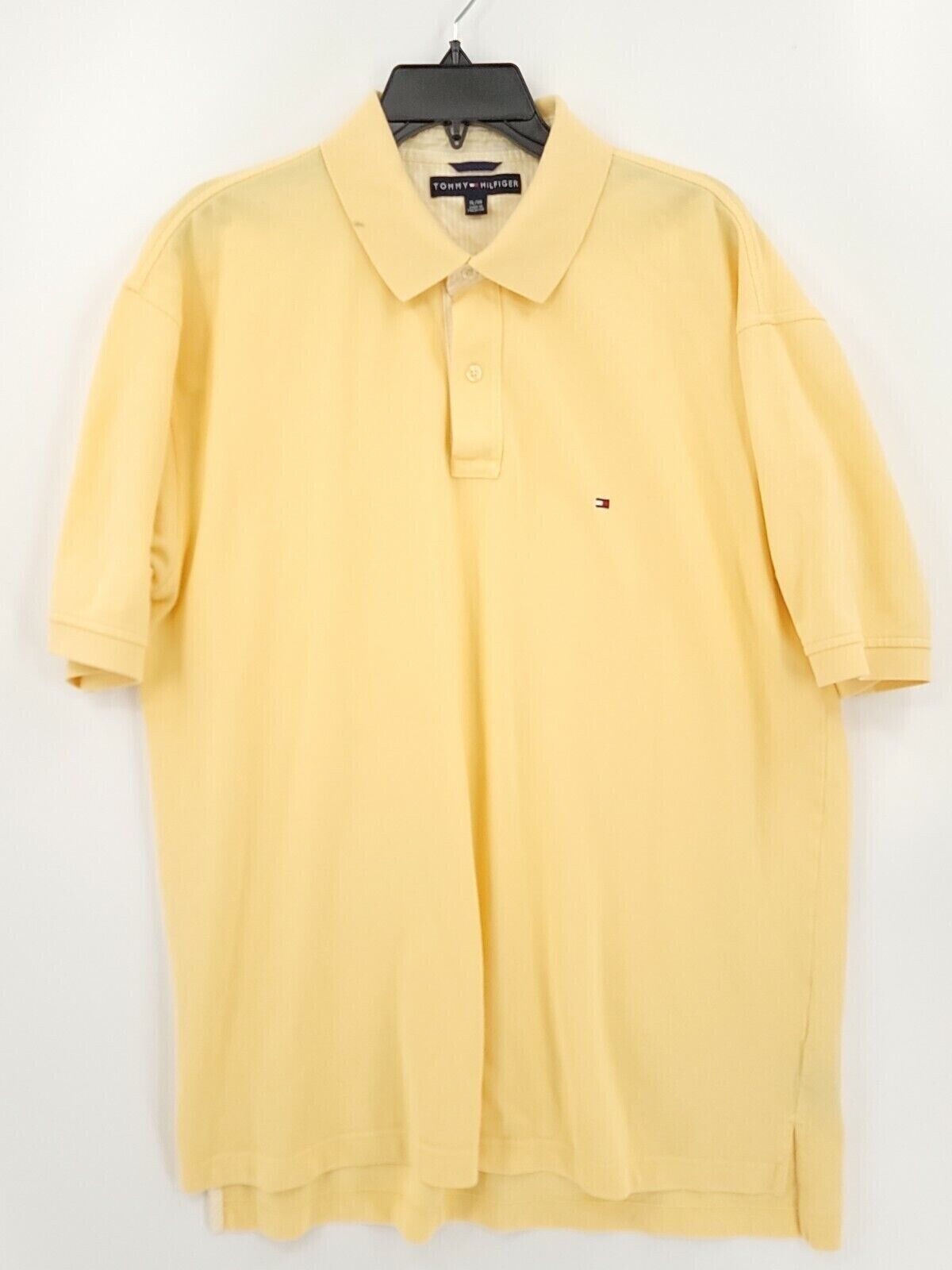 Tommy Hilfiger Mens XL Color Yellow Short Sleeve With Logo Polo Shirt