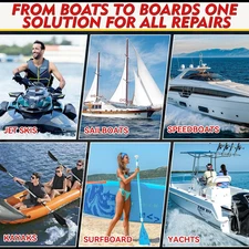 Marine Fiberglass Repair Kit, Boat Gel Coat Repair Kit, Waterproof Fiberglass...