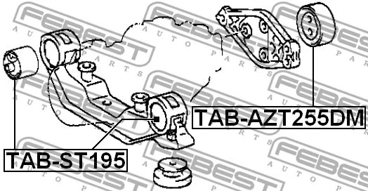 Montaje diferencial trasero inferior Toyota Matrix 2003-2006 TAB-AZT255DM Foto 2 de 2