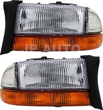 For 1997-2004 Dodge Dakota Durango Headlight Halogen Set Pair