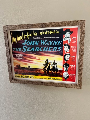 JOHN WAYNE - The Searchers 56 Lobby Card- Beautiful Museum Framed Oak Shadowbox - Picture 4 of 10