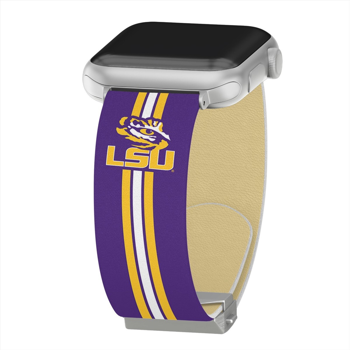 LSU Tigers NCAA Women\'s Watch Rubber Band NEW LSU Tigers Custom Name HD Apple Watch Band – Affinity Bands main image 2
