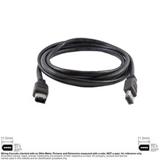 Cable Firewire IEEE 1394 400Mbps 6-Pin Male Male Black 6FT 334068