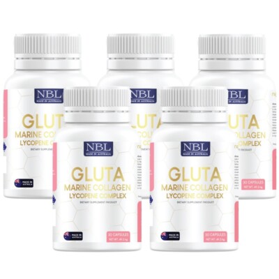 glutathione marine collagen 5x NBL Gluta Marine Collagen Lycopene Complex glutathione radiant skin  bright