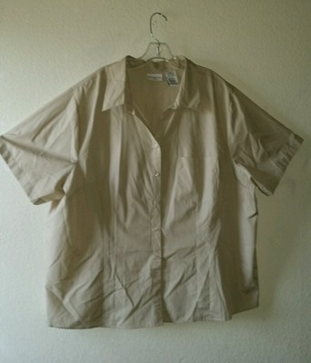 Nice WHITE STAG Size 4X 26W/28W Button Front Camp Shirt Shirt frt bk Torso Darts