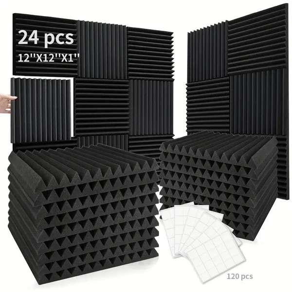 AcousPanel Pack de 24 paneles acústicos compuestos por espuma acústica