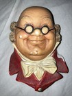 Wall Hanging Figurine Bossons England Retro Collectible Mr Pickwick Chalkware