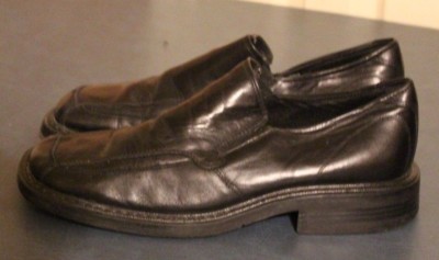 Bottesini Mens Black Leather Loafers Slip on Shoes 1342 size 10.5M