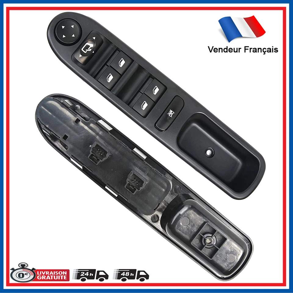 Bouton Commande Interrupteur de Leve Vitre Avant Gauche PEUGEOT 6554KT 6554KS - Photo 1/4