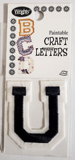 WRIGHTS 2-inch BLACK Iron-On Paintable Embroidered CRAFT LETTERS - U