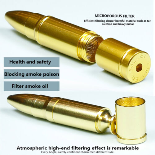 Portable Metal Aluminum Smoking Pipe Pocket Smoke Pipes Bullet Shaped Rocket
