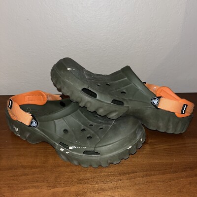 Sabots de sport tout terrain Crocs vert orange sangle tout terrain